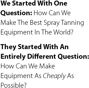 We Started With One Question: How Can We Make The Best Spray Tanning Equipment In The World?